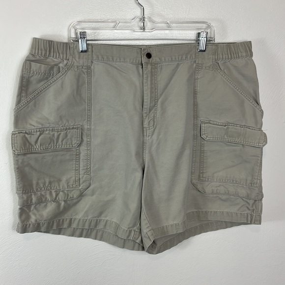 Columbia Cargo Shorts Men XXL Cream Zip Front 100% Cotton Inseam 6.5" Fishing - Picture 12 of 14
